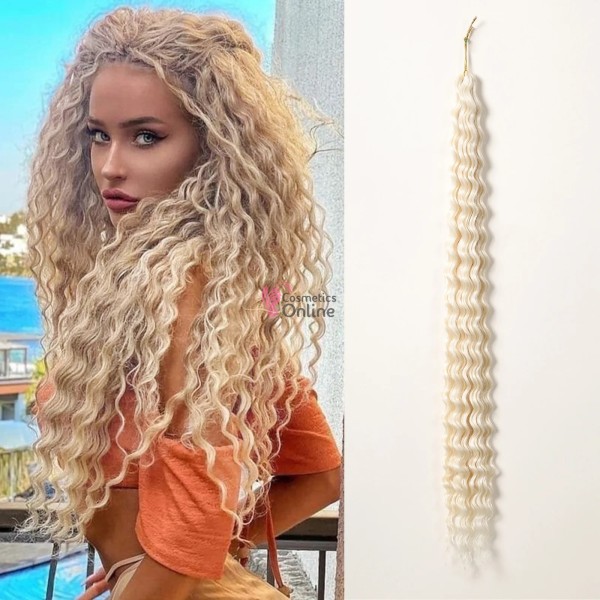 Extensie de par afro Deep Water Wave Twist Crochet de 80 cm Cod ADW613 Blond Deschis